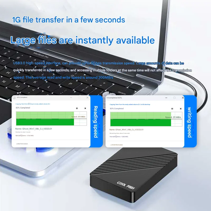 USB-C Ready 200 MB/s HDD externo USB3.0 - Disco duro portátil a prueba de golpes para juegos/PC/teléfono Almacenamiento universal y respaldo automático
