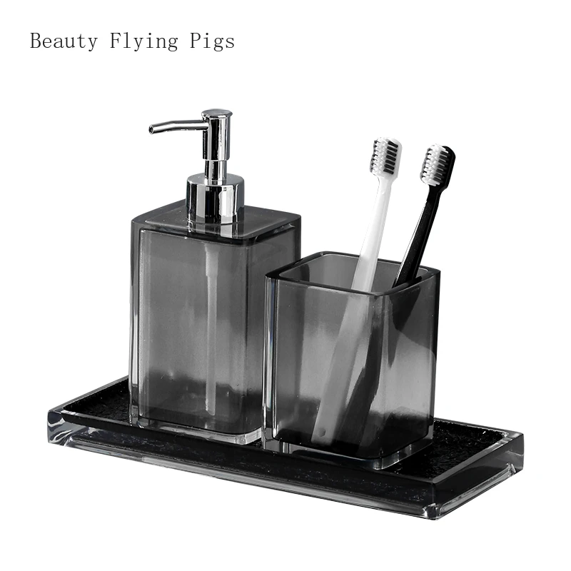 

Nordic style resin mouthwash cup, cotton swab box, hotel bathroom supplies bath accessories Soap tray toothbrush holder