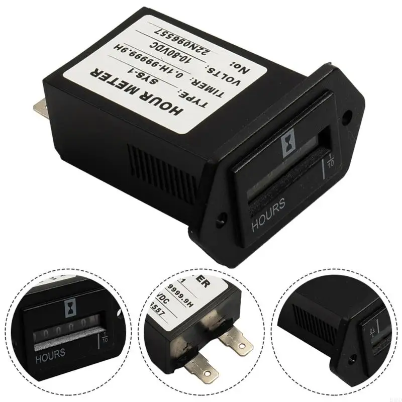 

B46D Digital Display Mechanical Hour Meter Industrial Accumulating Timer Gauge-For Car Engine Generator Maintenance