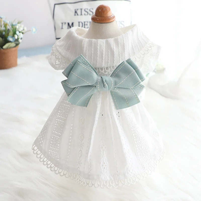 

Dog Clothes Spring and Summer Thin Skirt Lolita Princess Mint Butterfly Cat Pet