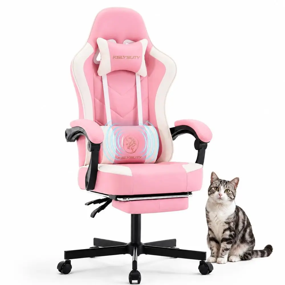 Gaming Chair, Ergonomic High Back Computer Chair with Footrest, Lumbar Support amp Pocket Spring Cushion, Comfortable Swivel Ho