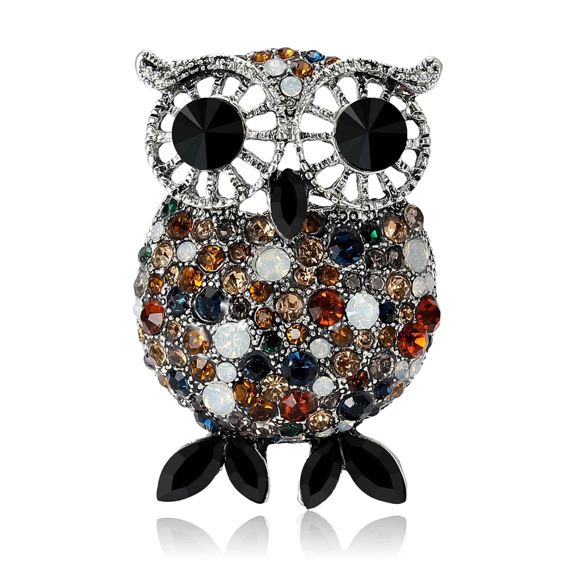 

Rhinestone Large-Eyed Owl Brooch Women's Unisex Animal Pin Multi-colored Optional Gift For Office daily Clothing Jewelry