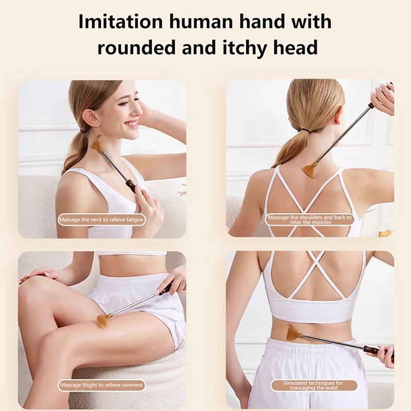 

Back Extendable Scratcher Stainless Steel Telescopic Scratching Massager Extendable Telescoping Anti-itch Tool Relax Back Claw
