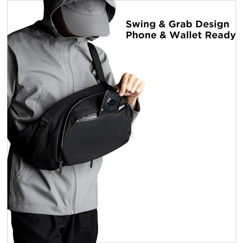 Right Shoulder Chest bag  7.5L - Crossbody Bag, Sling Backpack - Fits 11" Tablet - Single Shoulde  Water Bottle Pocket