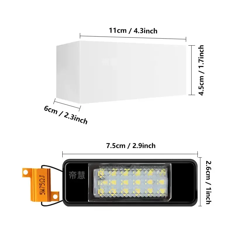 لمرسيدس بنز سبرينتر 906 2006*-2025 فيانو فيتو W639 2003-2014 فيات سكودو 2007-2025 + مصابيح إضاءة لوحة رقم الترخيص LED #3