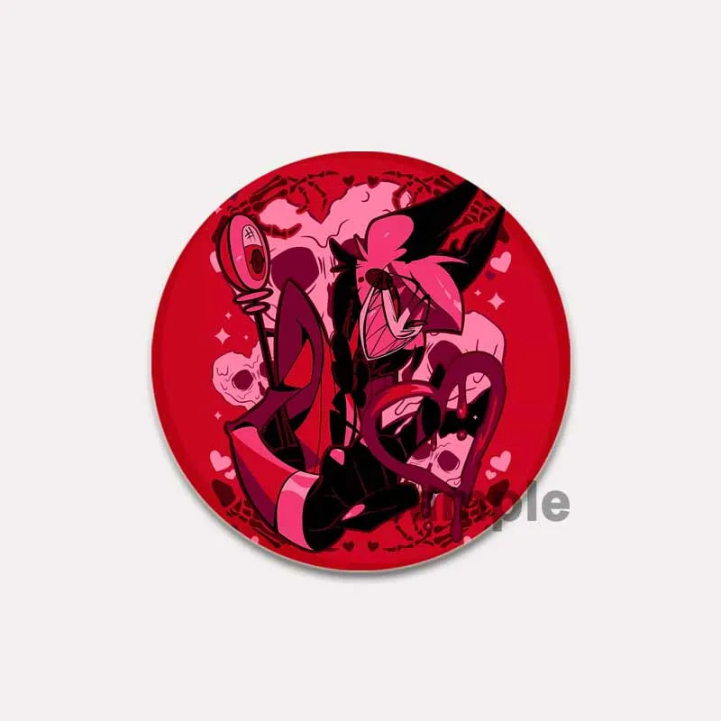 Alastor Cartoon Figure Badge Criminals and Demon Lords Enamel Pins Round Decor Brooches for Clothes Backpack Jewelry Collar Gift