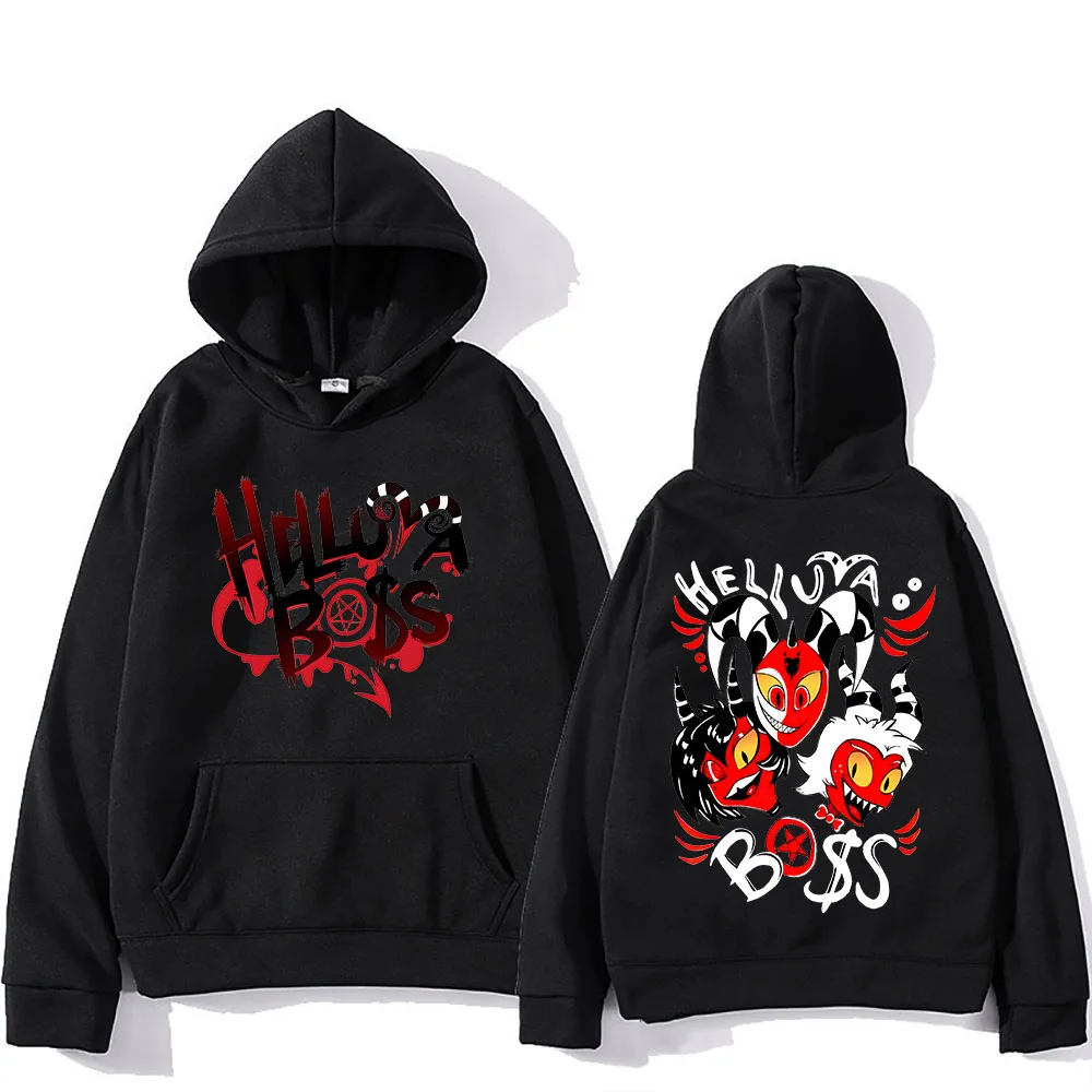 Helluva Boss Hooded Anime Print Cartoon Comfortable Sweatshirts Long-sleeved Harajuku Kawaii Clothes Sudaderas Cute Fleece Hoody