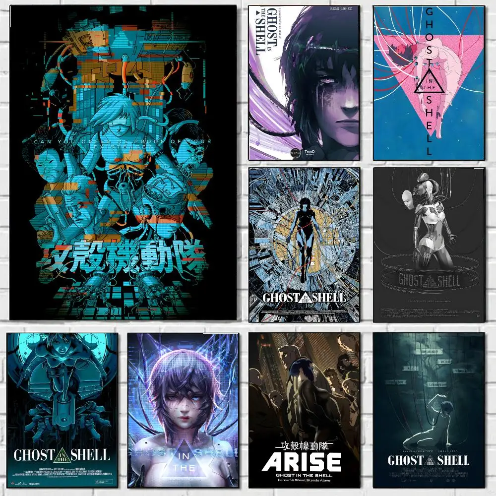 G-Ghost In The Shell Filmplakat-Aufkleber, Wandgemälde, selbstklebende Dekoration für Schlafzimmer, Wohnzimmer, Zuhause, HD-Wandaufkleber, Geschenk