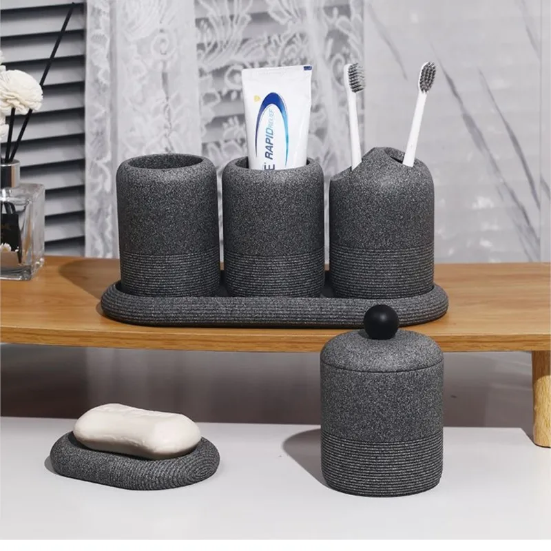 

Nordic Style Bathroom Wash Set Light Luxury Toothbrush Cup Toothbrush Storage Holder Mouthwash Cup Bathroom Storage Tray ZG815