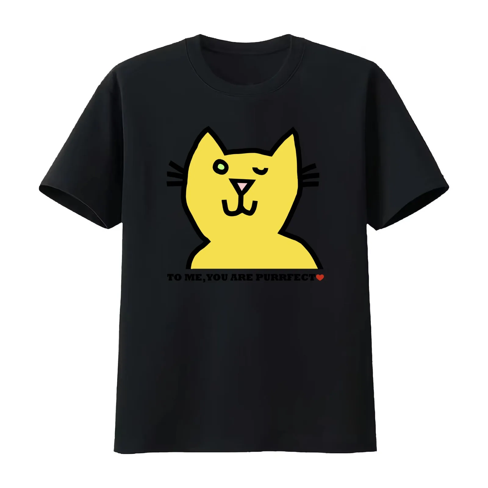 Perfect Wink Cat Says You Are Purrfect T-Shirt Summer Casual Cotton Tee Oversized Streetwear Tops Vintage Graphic Print