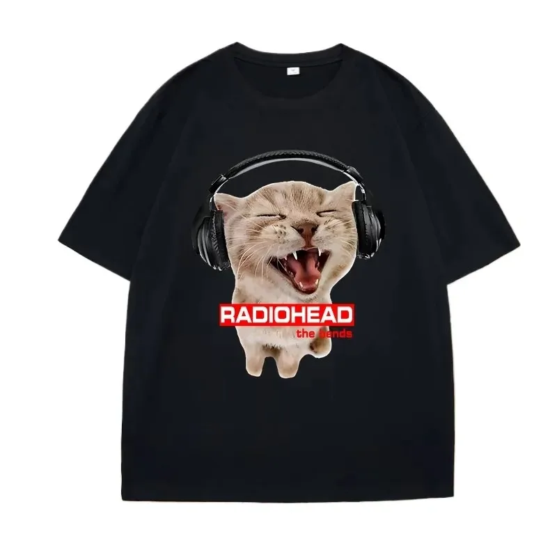 Radiohead Vintage Cat with Headphones – המלצת תיוג מדויקת לאהובים של מוזיקה וסטייל רחוב
