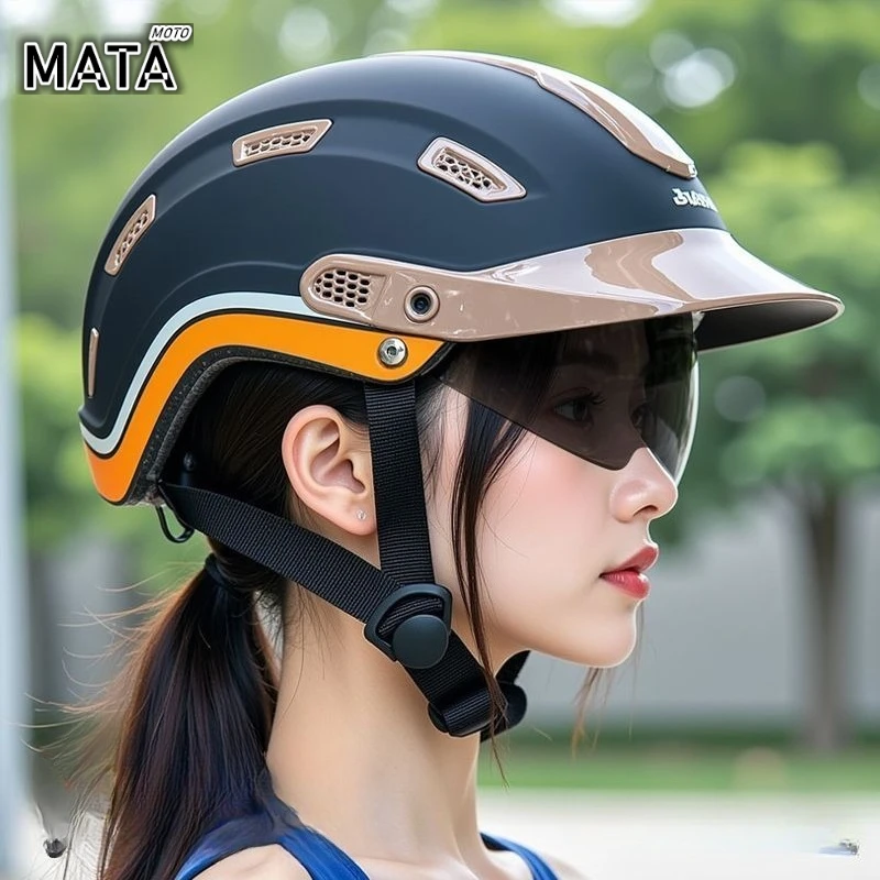 

Universal Electric Bicycle Helmet Men's Women's Motorcycle Summer Sun Protection Half Helmet Safety Cap Abs Material