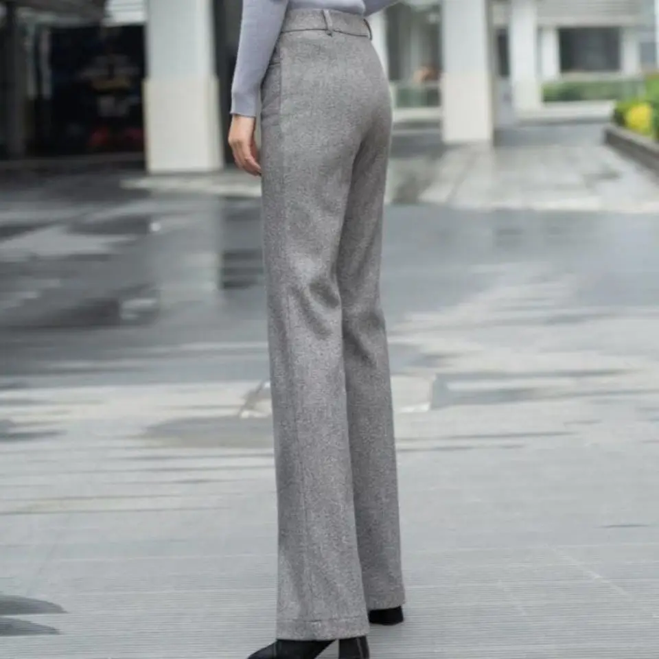 Straight-leg Pants for Women in Autumn and Winter New High-waisted Casual Pants, Loose Wide-leg Pants, Slim and Drapey Trousers