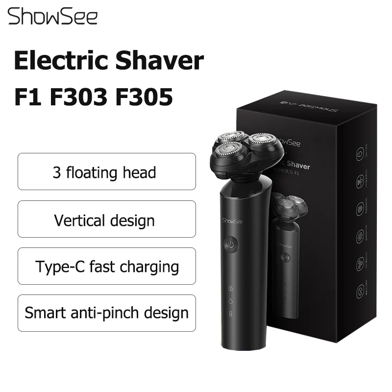 

Xiaomi ShowSee Electric Shaver for Men Auto Beard Shaving Machine for Men Beard Trimmer Razor IPX7 360° 3D Floating Cutter Head