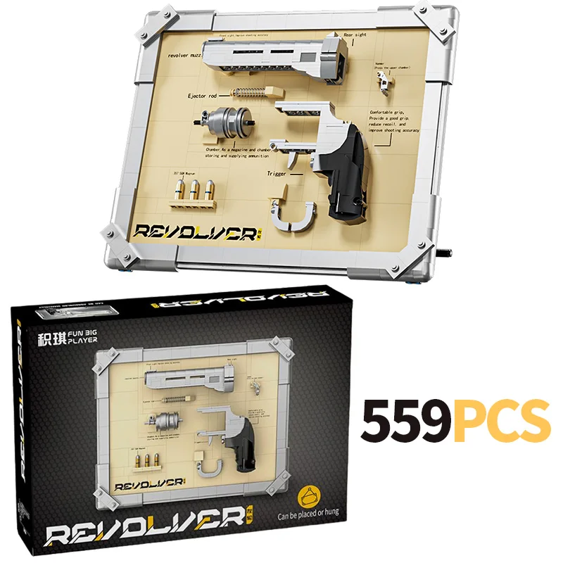 

MOC Revolvers Assault Rifle Model Building Blocks WW2 Military Shootable Imitation Gun Bricks Children Holiday Toys DIY Gifts