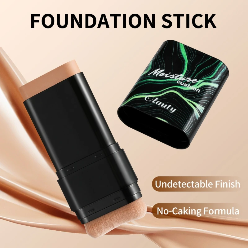 

Dual-Head Waterproof Makeup Brush & Foundation Stick Set - 2-in-1 Nude Foundation with Concealer, Long-Lasting Smudge-Proof