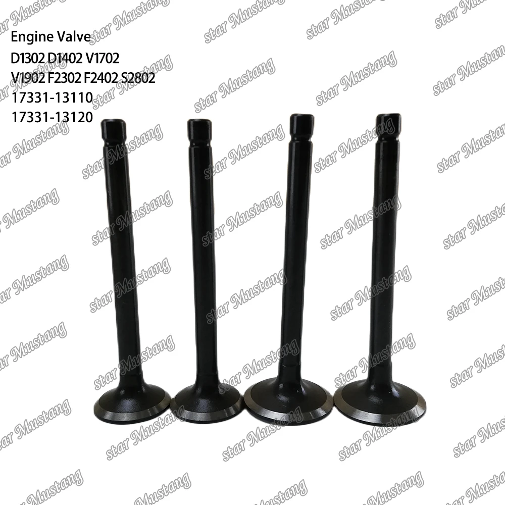 D1302 D1402 V1702 V1902 F2302 F2402 S2802 Engine Valve 17331-13110 17331-13120 16V 1G851-63043 Suitable For Kubota Engine Parts