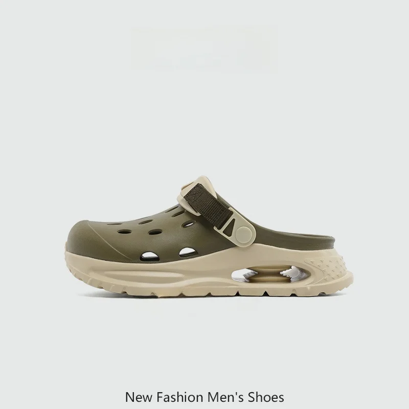  Green Fxwz2026 Summer Cool Feeling Outdoor Beach Water Shoes Men's Hole Hole Sandals Casual Breathable EVA Flat Heel
