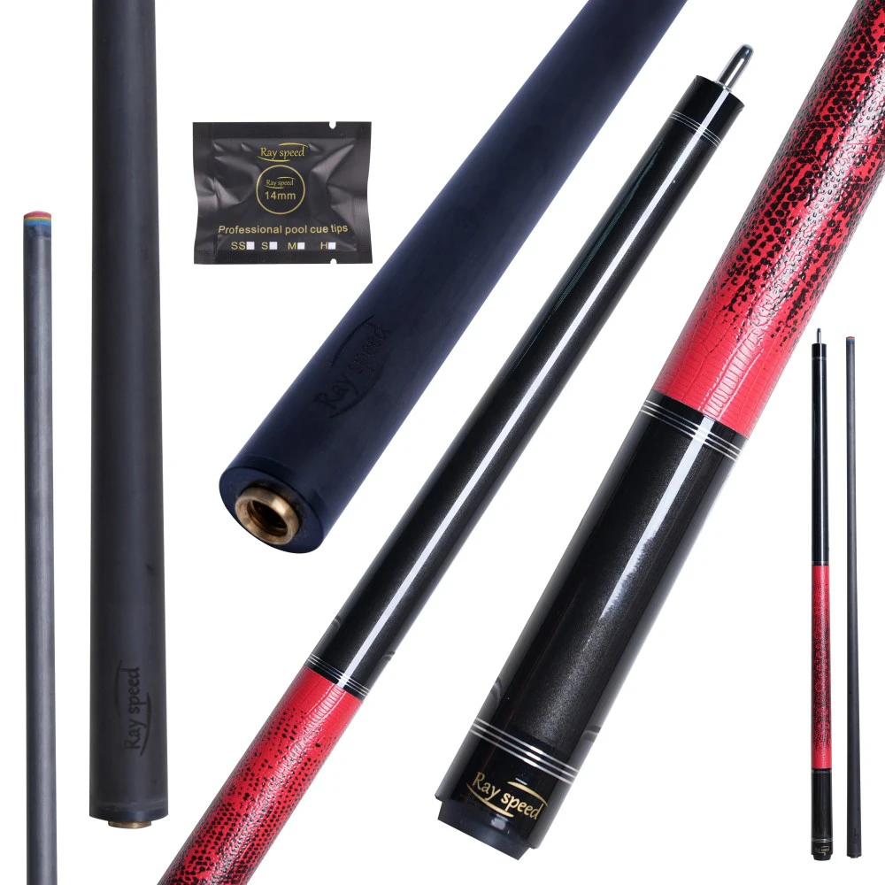 

New Arrival Red Professional Pool Cue Stick with 3D Printed Grip 13mm Tip Billiard Pool Cue 1/2 Split Cue
