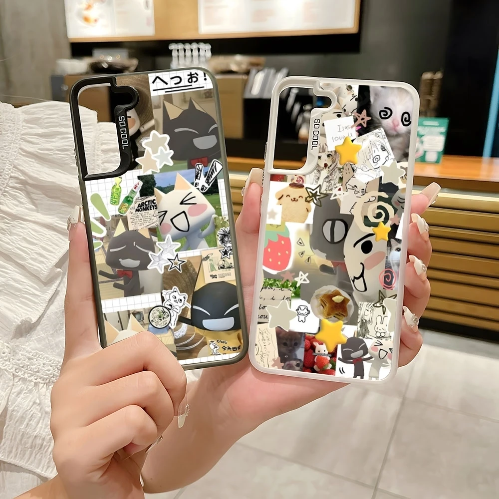 Cartoon Inoue Toro Cute Phone Case Colored Silver Trendy Phone Case For Samsung S 22 23 24 Note 20 Ultra Plus PRO FE Cover