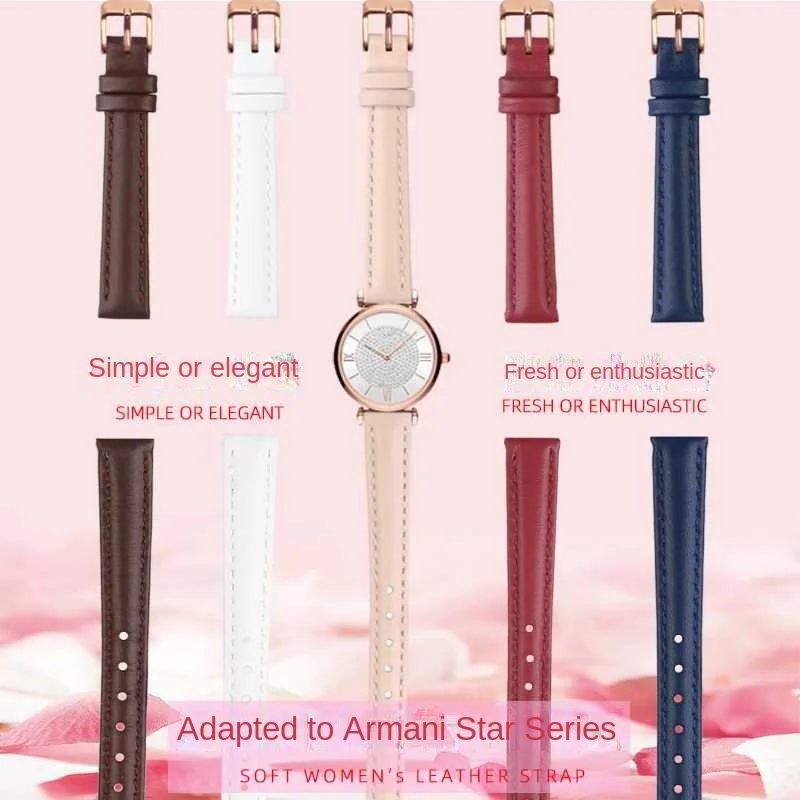 For Armani star female watch chain AR1926/1909/11244 Ferris wheel Universal Quick Release leather watch belt accessories