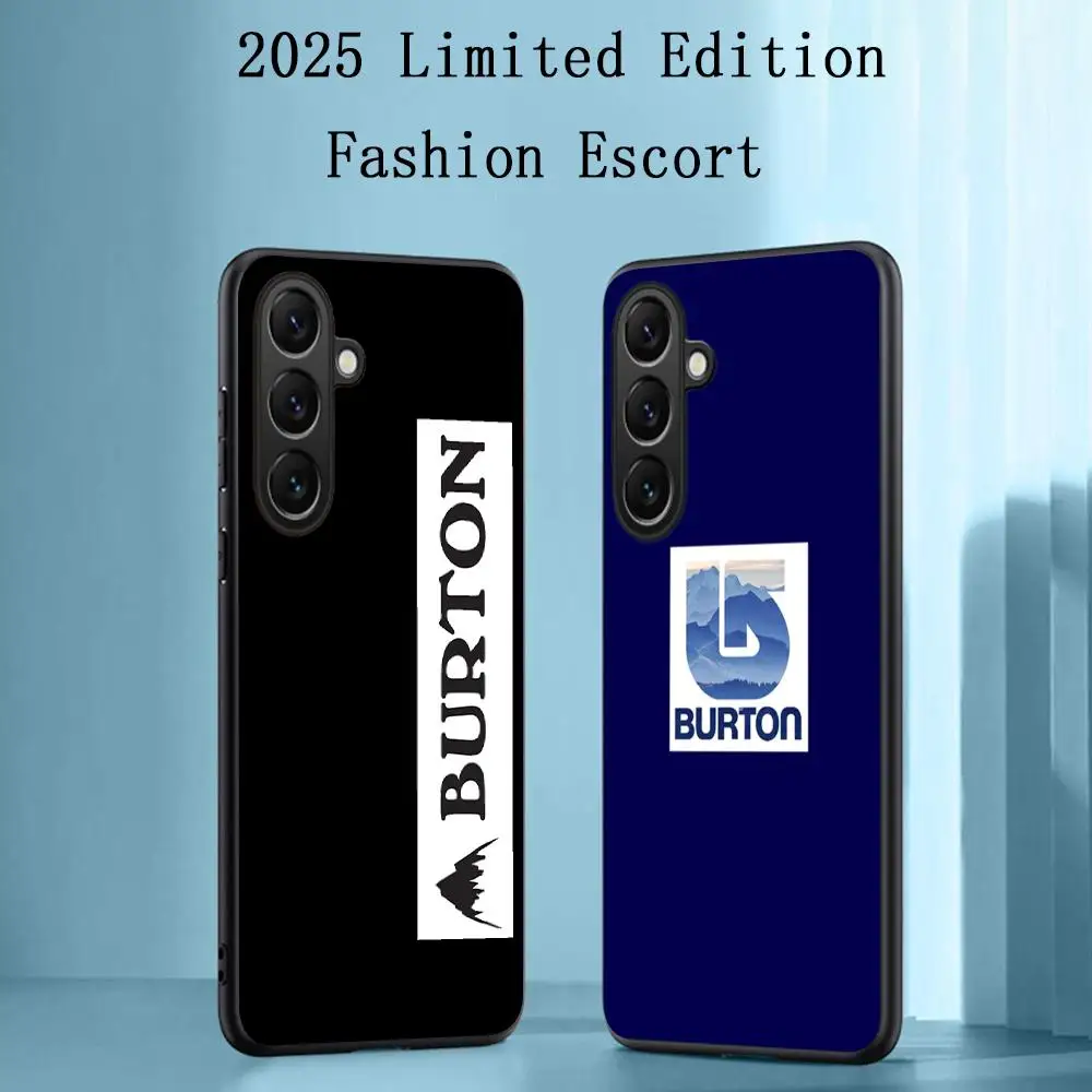 Funda de teléfono con diseño de logotipo de patrón Skipping Burton para Samsung Galaxy S26 S25 S24 S23 S22 S21 Plus Ultra Note20, negra suave