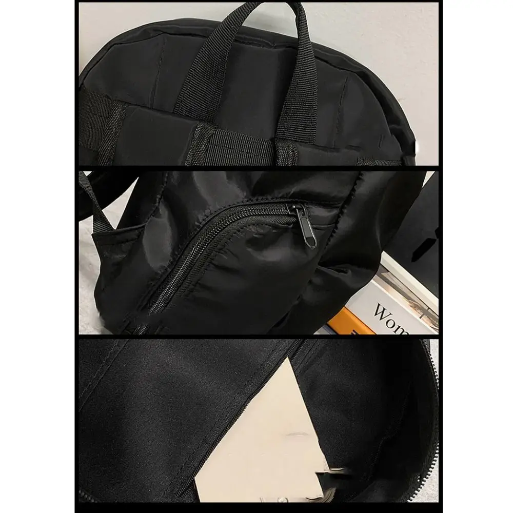 

Portable Small Pack Sport Nylon Backpack Korean Style Handbag Solid Color Shoulder Bag Fitness Sport Casual Backpack Men