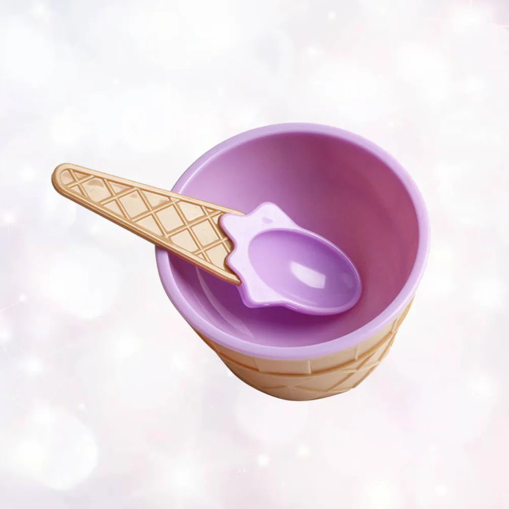 

Ice Cream Bowl Set Sundae Cups for Double Layer Icecream Dishes Dessert with Spoon