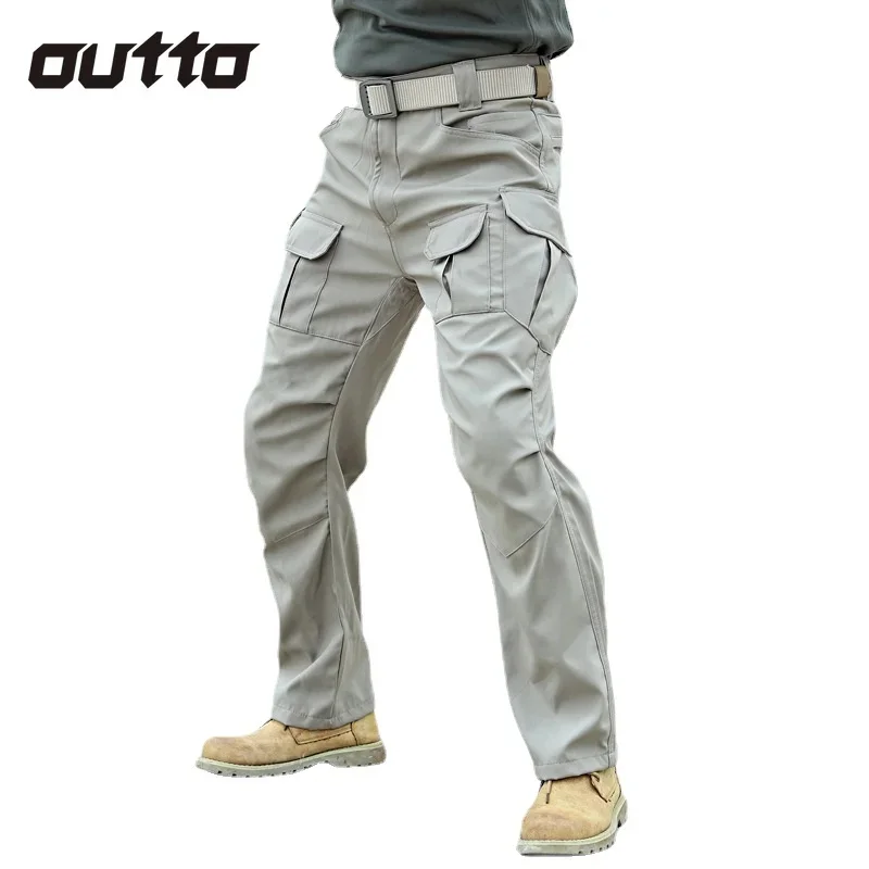 

Spring Autumn Multi-Pocket Tactical Pants Men Waterproof Wear-resisting Cargo Outdoor Fighting Hunting Climbing Trousers