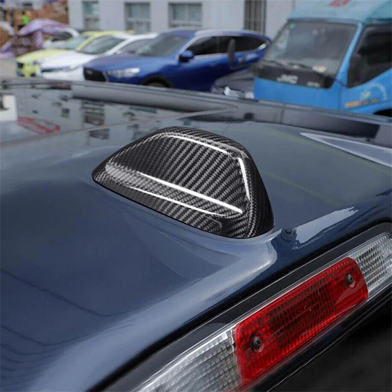 

For Dodge Durango Ram Jeep Grand Cherokee 2021-2024 Dry Carbon Fiber Exterior Roof Antenna Trim Cover Cap