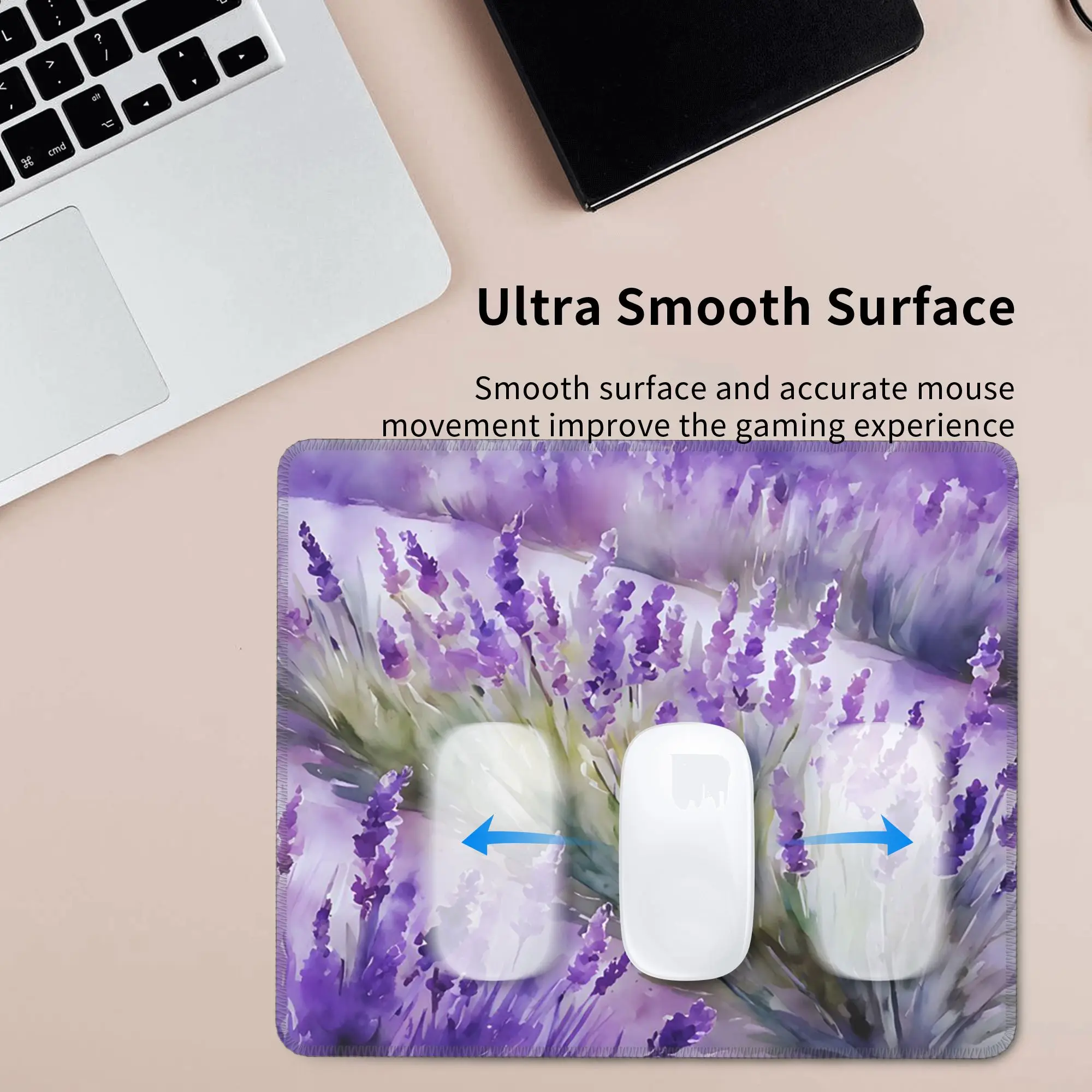 Purple Lavender Flowers Oil Painting Mouse Pad Computer Keyboard Mouse Mat Gamer PC Laptop Desk Mat Office Table Mats