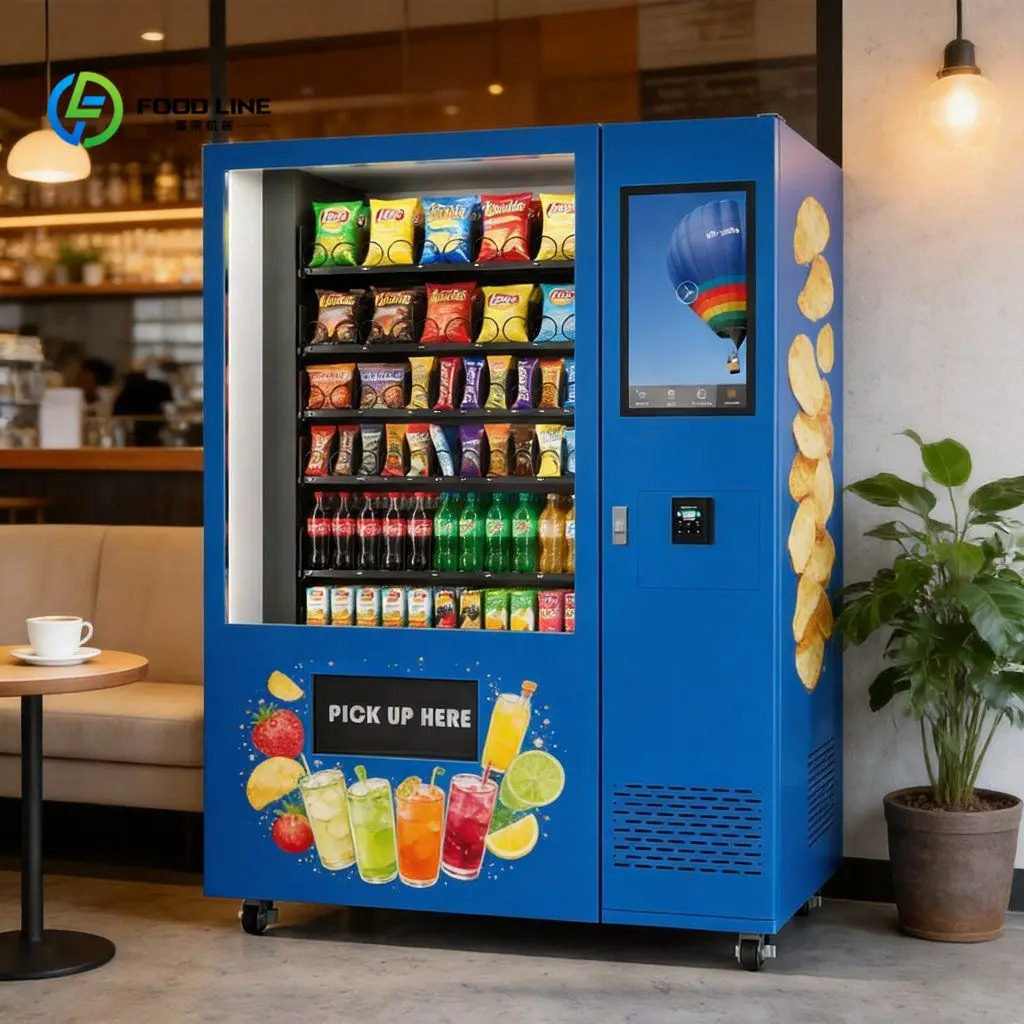 Custom ODM Power Cut Safety Lock Memory Drink Snack Vending Machine 24 Hour Retail Customizable