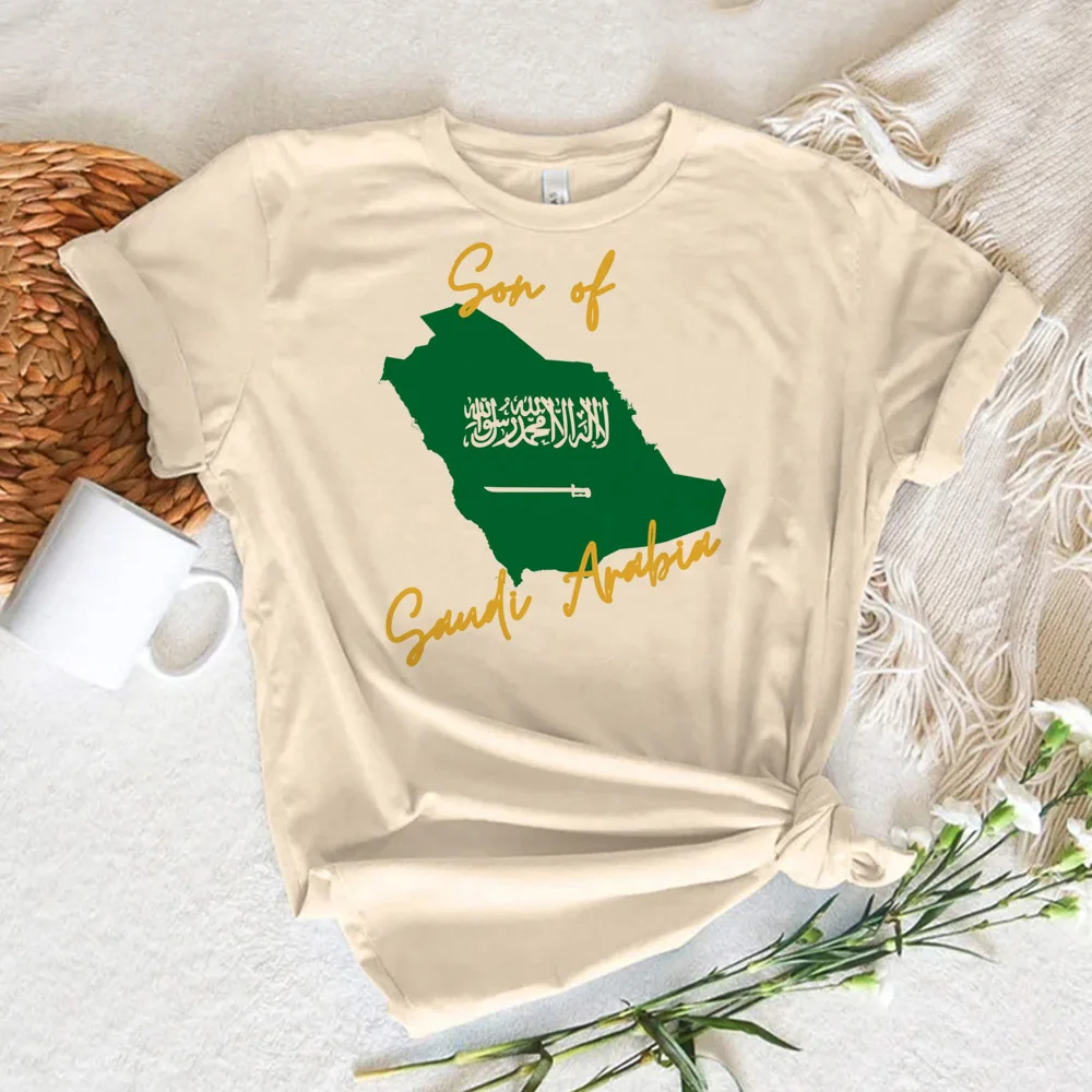 Saudi National Day top women elegant youthful crew neck t shirt female streetwear clothes