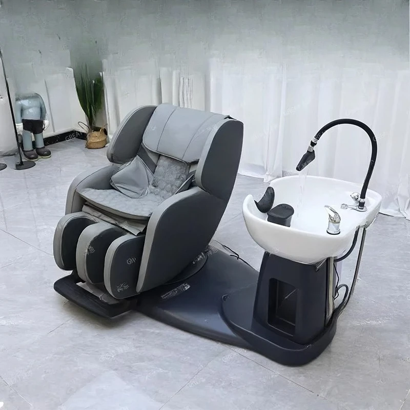 

Modern Salon Massage Pink Shampoo Bowl Chair Washbasin Hair Salon Electric Face Chair
