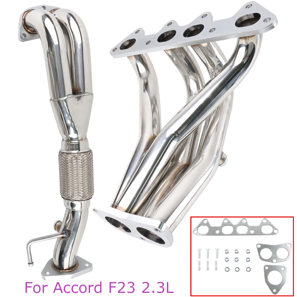

For Honda Accord Exhaust Manifold Header Silver Stainless Steel For 98-02 LS4 F23 DX LX EX L4 2.3L Engine Parts