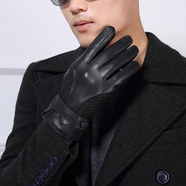 

X6170 Genuine Leather Gloves Men's Winter Fleece Thickened Warm Couple Driving Sheepskin Gloves