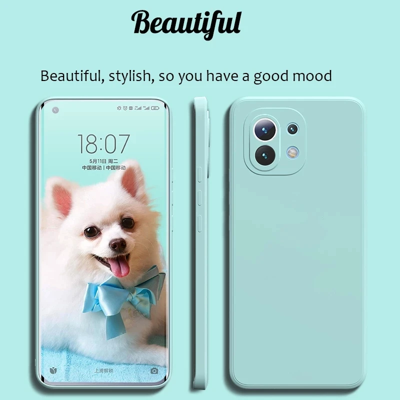 Luxury Original Liquid Silicone For XiaoMi Mi 12 Lite 12T 13pro 11 mi 12X 11i Lite NE 5G 10T 11T A3 Mi 9T Pro Global Square Case images - 6