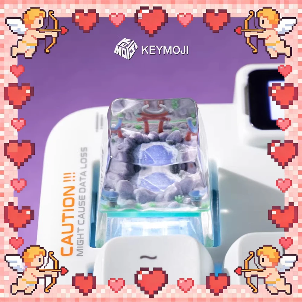 KEYMOJI World Of Warcraft Architecture PC Resin Keycaps Yueliangjing 3D Print Personality Keyboard Keycaps For PC Accessories