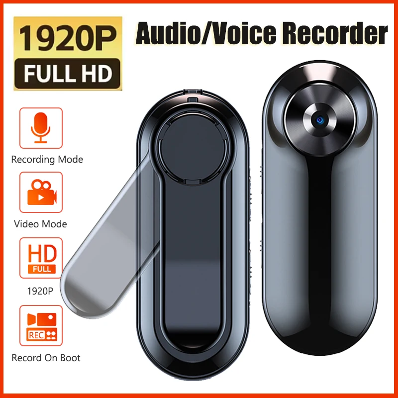 4-256GB Body Voice Recorder Camera Mini Audio Video Activated One Click Recording Portable Recorders with Microphone for Meeting