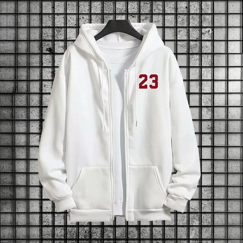 Otoño Invierno diario Casual deportivo Jogger traje masculino moda traje número 23 sudaderas con capucha estampadas pantalones de chándal chándal de hombre conjunto de 2 piezas