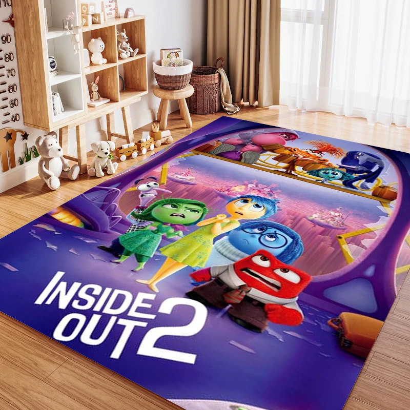 Inside Out 2 Floor Mat Disney Joy Anger Sadness Anime Carpet Bedroom Bathroom Door Non-slip Rug Home Decoration Gift Hot Sales