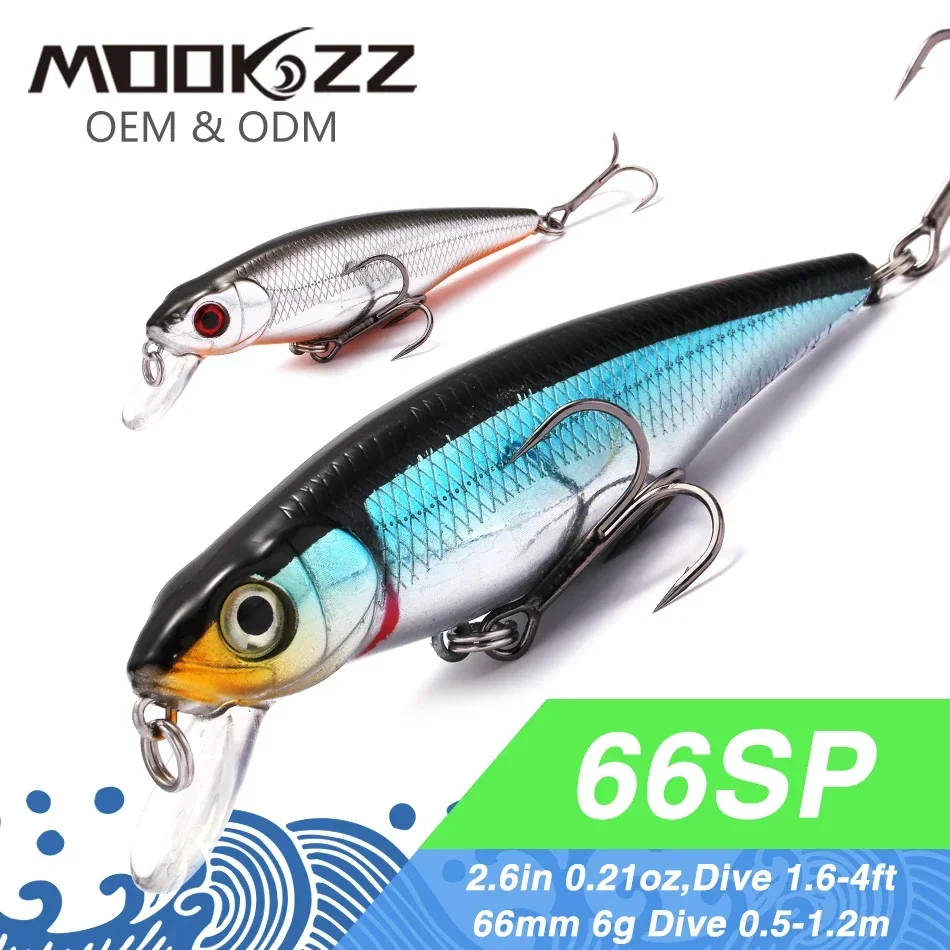 66MM 6G MOOKZZ 2023 New Arrival Hot Sale  Suspension Minnow Hard Fishing Lure Bait Fishing Tackle Artificial Lures Bait