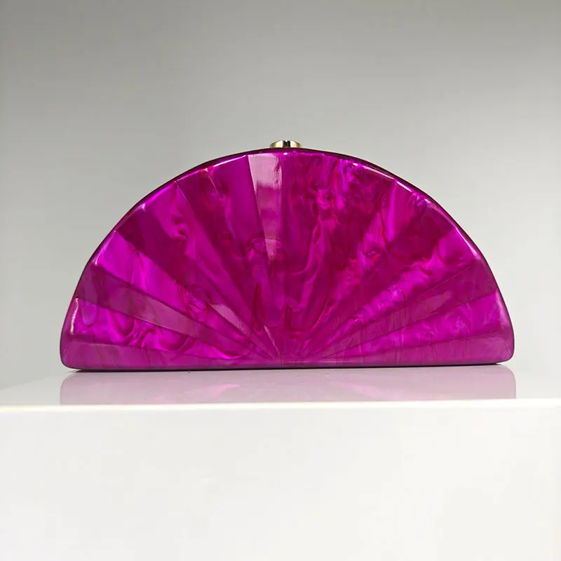 Sector Semicircle Wedding Crossbody Bag Fashion Acrylic Shoulder Bags Evening Party Clutch Luxury High Quality Branded Copy Bags