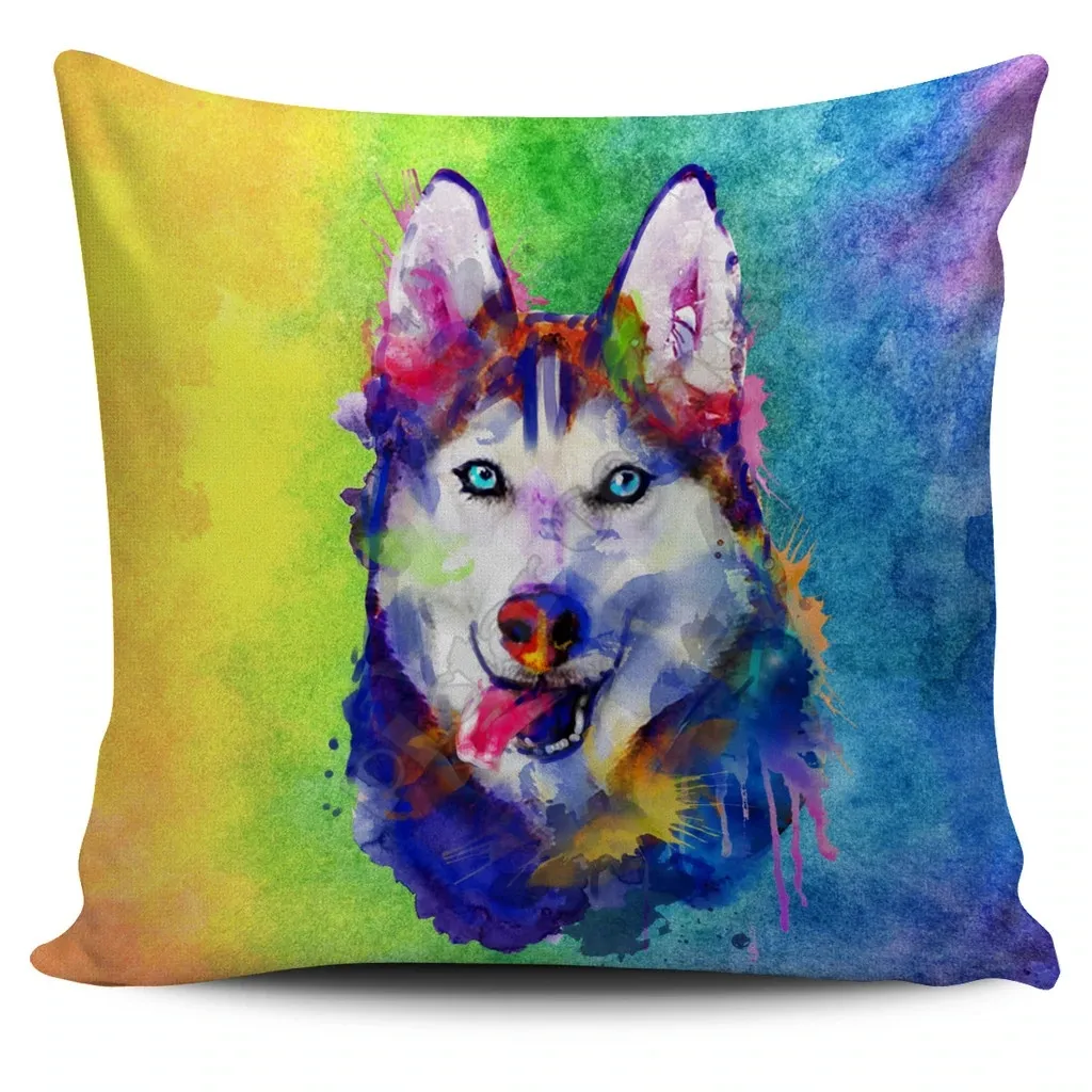 

Rainbow Husky Pillow Cover 3D All Over Printed Pillowcases Throw Pillow Cover Home Decoration 12 Style