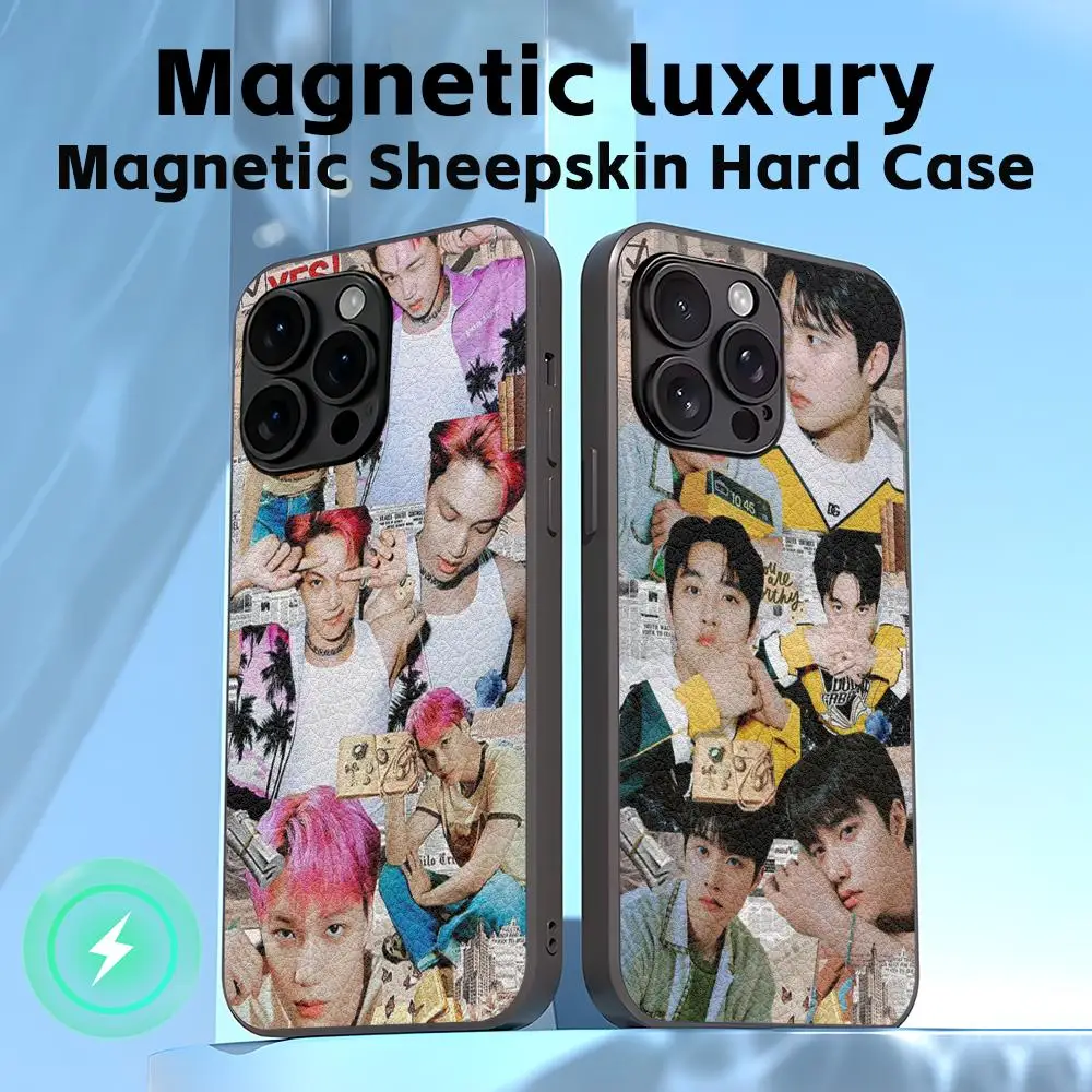Корейская поп-музыка группа EXO Чехол для телефона для iPhone 17, 16, 14, 13, 12, 11 Plus Pro Max Высококачественная роскошная магнитная овчина