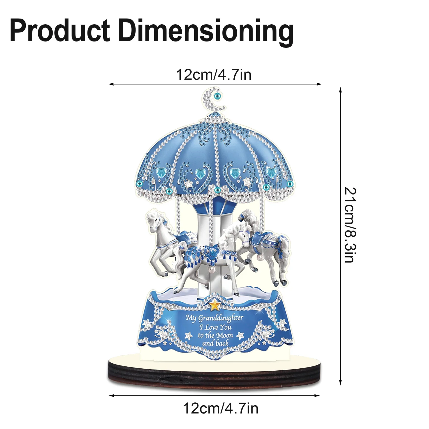 Diamond Art Painting Ornaments Kits for Adults,Carousel DIY Crystal Special Shape Diamond Ornaments Home Tabletop decor Art Gift
