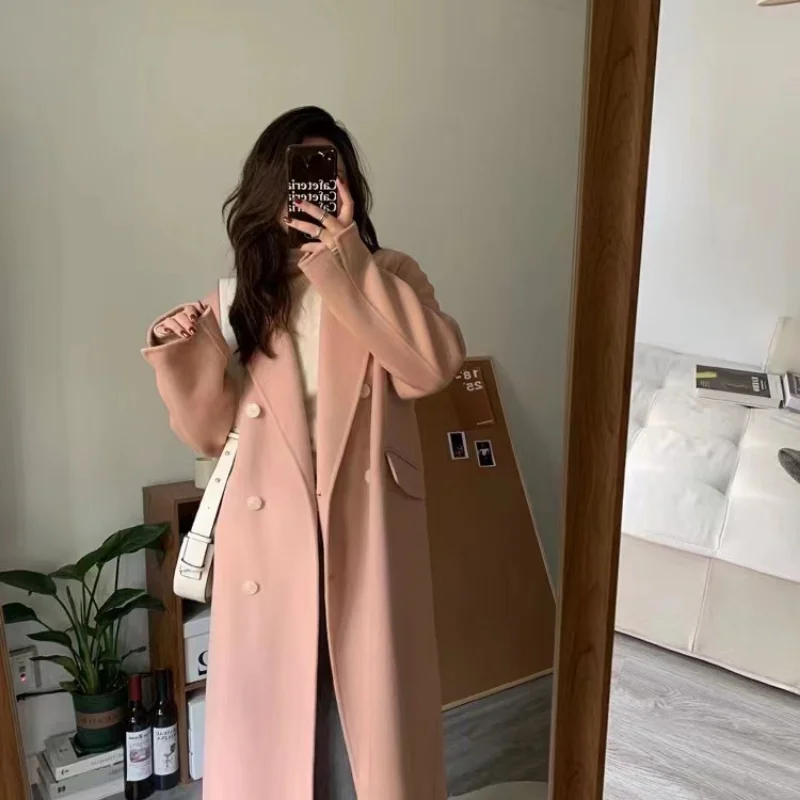 

2023 New Winter and Autumn Street Fashion Women's Cold Wool Coat Minimalism Outerwear Fashionable Female Cold Jacket