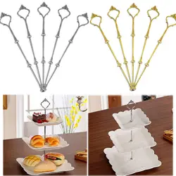 3 Tiers Cake Plate Stand Cupcake Stand Rack Fittings Handle Crown Rod Wedding Party Supplies