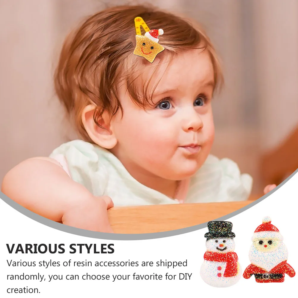 

38pcs Christmas Resin Accessories Diy Decoration Crafts Mobile Phone Case Hairpin Making Handmade Materials Festive Gift