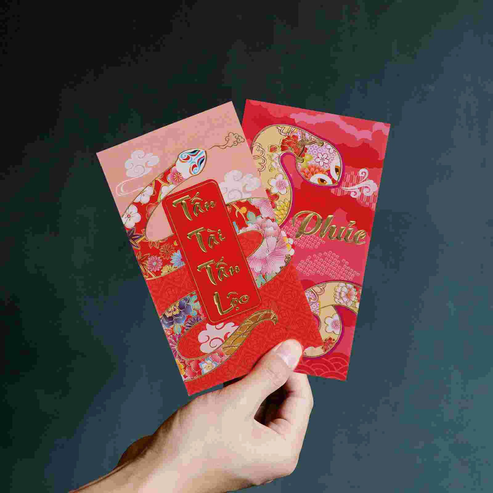 30 Stuks Nieuw Jaar Van De Slang Lente Festival Rode Envelop Bruid Bruiloft Decor Papier Vietnamese Hongbao